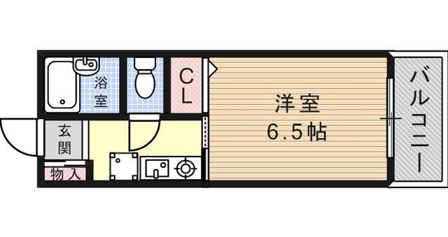 サンハウス本山(1K/2階)の間取り写真