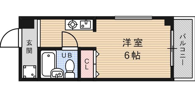 シンプルライフ桜口(ワンルーム/5階)の間取り写真