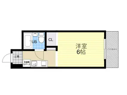 六甲フラッツ(1K/2階)の間取り写真