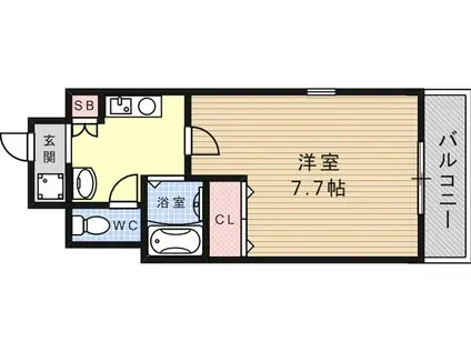 グラーツィア東灘(1K/2階)の間取り写真