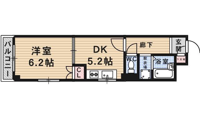 パレスNADA(1DK/3階)の間取り写真