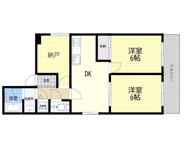 ロイヤルメゾン岡本Ⅲ(2SDK/2階)の間取り写真