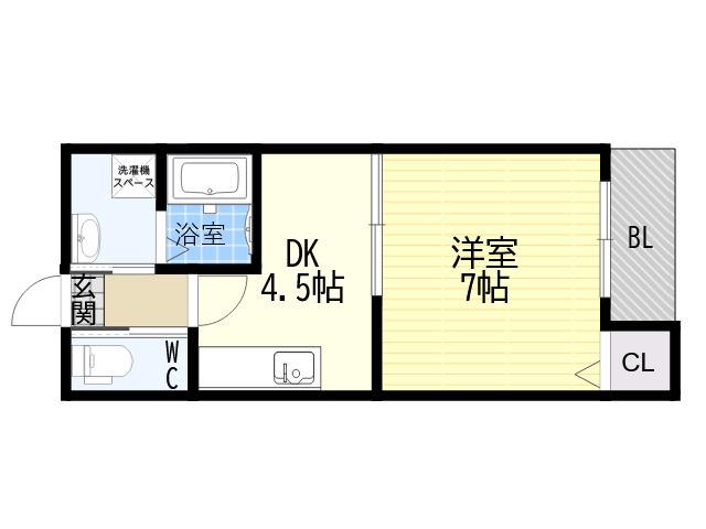 PAL DE NAKADA 2(1DK/3階)の間取り写真