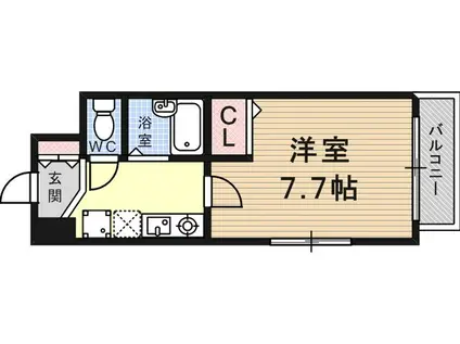 ブロスコート六甲Ⅱ(1K/6階)の間取り写真