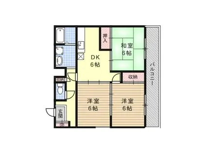 ハイム屋敷本(3DK/2階)の間取り写真