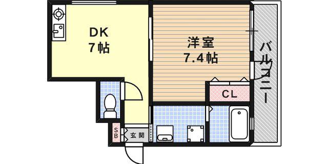 リダイ六甲(1DK/3階)の間取り写真