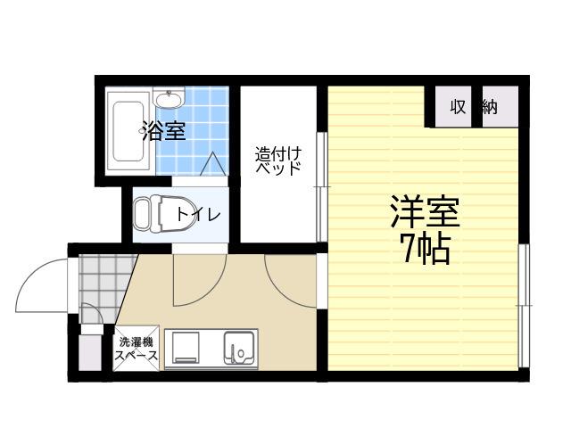 レオパレスみかけ(1K/1階)の間取り写真