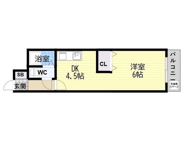石屋川ロイヤルハイツ(1DK/5階)の間取り写真
