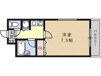 シェレナ六甲(1K/4階)の間取り写真