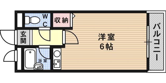 シティライフ六甲道Ⅲ(ワンルーム/3階)の間取り写真