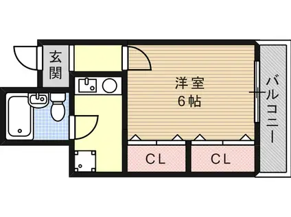 アルゴール王子公園(1K/4階)の間取り写真