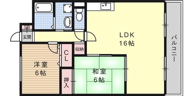プラザインペリアル(2LDK/2階)の間取り写真