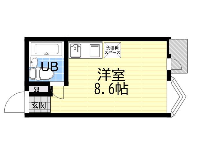 サンヴィラ六甲道パートⅡ(ワンルーム/3階)の間取り写真