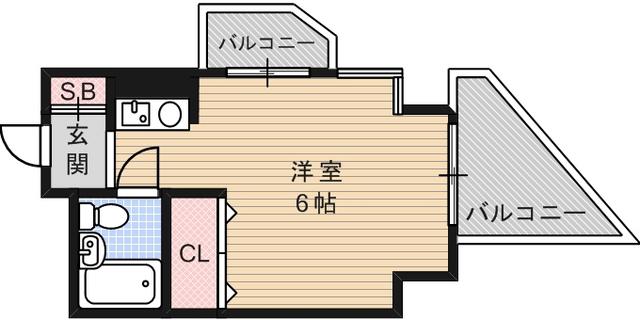 サムティ灘駅前(ワンルーム/2階)の間取り写真