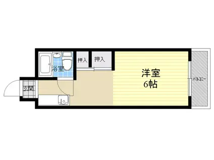 六甲澤山ヴィラ(ワンルーム/2階)の間取り写真