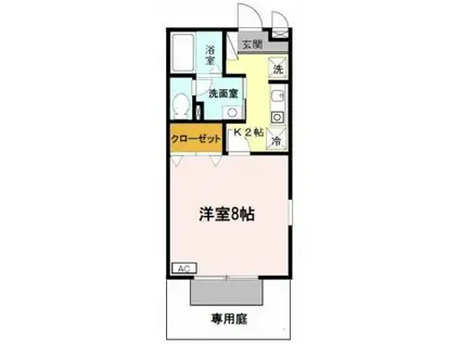 セジュール赤坂(1K/1階)の間取り写真