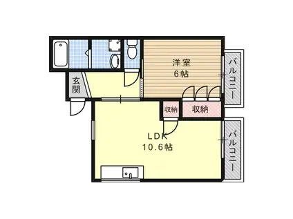 TMハイツ深江(1LDK/3階)の間取り写真