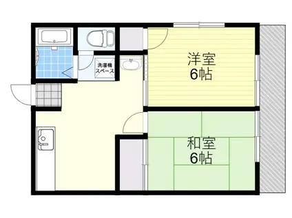シティハイム高橋A棟(2DK/2階)の間取り写真