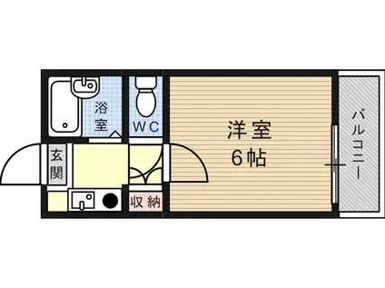 グレーシィ六甲(1K/3階)の間取り写真