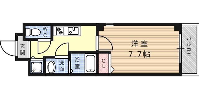ハイビレッジ六甲(1K/3階)の間取り写真