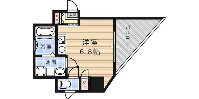 エトワール王子(ワンルーム/6階)の間取り写真