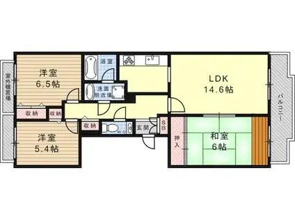 シュネルパーク・レジデンス(3LDK/2階)の間取り写真