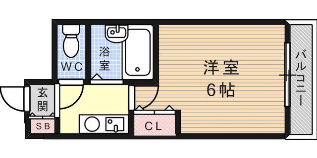 ローテローゼ本山(1K/3階)の間取り写真