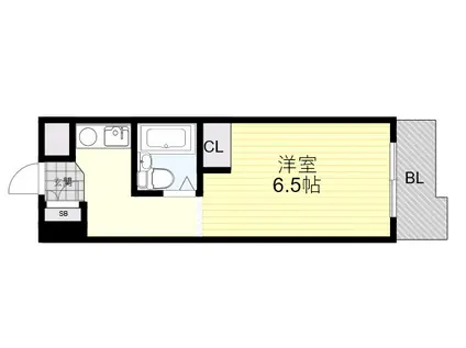 ジョイフル六甲(1K/3階)の間取り写真