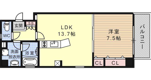 レジオン・ドヌール(1LDK/2階)の間取り写真