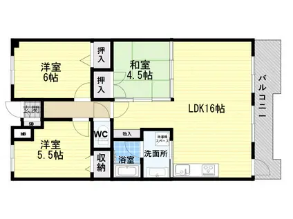メゾンドカスカード六甲(3LDK/5階)の間取り写真