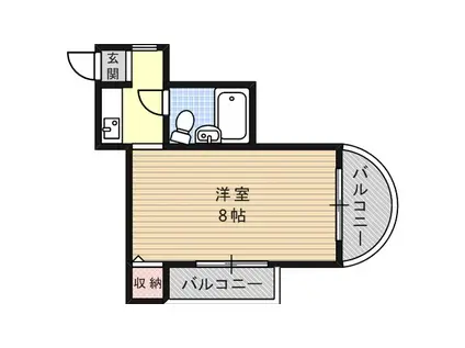 シティライフ桜ヶ丘(1K/2階)の間取り写真