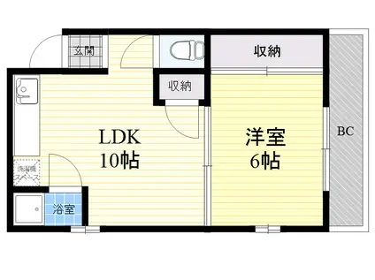 青谷マンション(1LDK/1階)の間取り写真