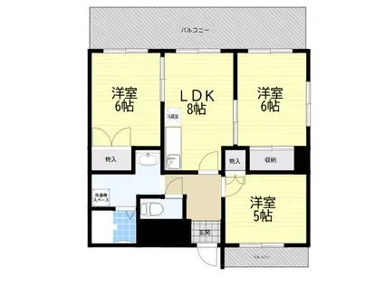 フレンチェ赤坂(3LDK/4階)の間取り写真