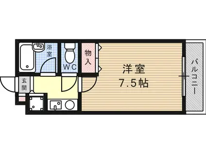 シャトラン弓木三番館(1K/3階)の間取り写真