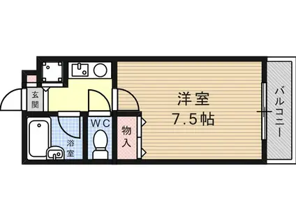 シャトラン弓木三番館(1K/5階)の間取り写真