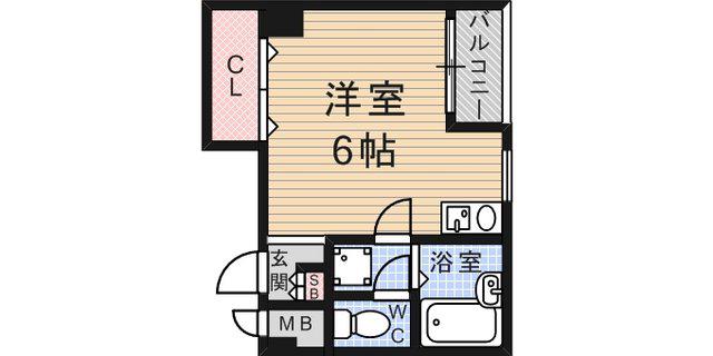 パル六甲(ワンルーム/1階)の間取り写真