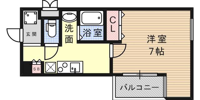 ルミエール王子公園(1K/2階)の間取り写真
