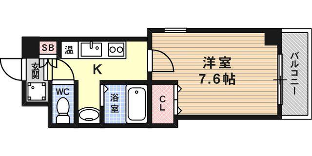 ルミエール王子公園(1K/5階)の間取り写真