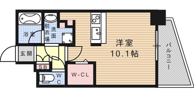 パレス東洋神戸6号館(ワンルーム/8階)の間取り写真