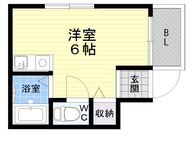 シティライフ稗原(ワンルーム/2階)の間取り写真