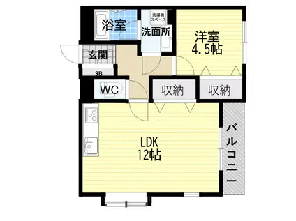 ING CASA本山(1LDK/2階)の間取り写真