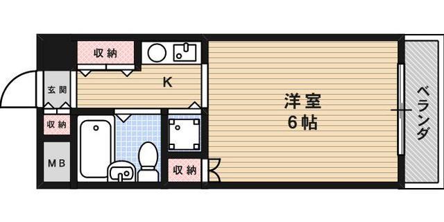アルテハイム灘(ワンルーム/5階)の間取り写真