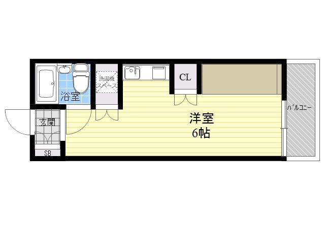 DCOURT六甲(ワンルーム/5階)の間取り写真
