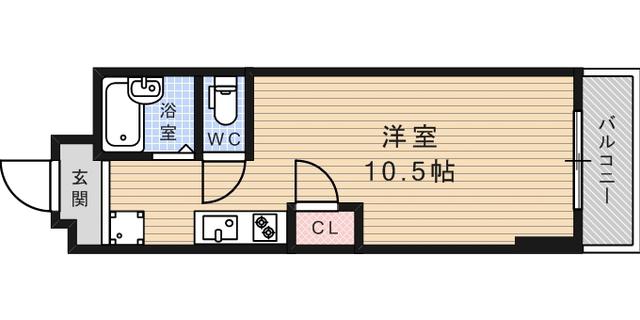 ビューライフ六甲(ワンルーム/5階)の間取り写真