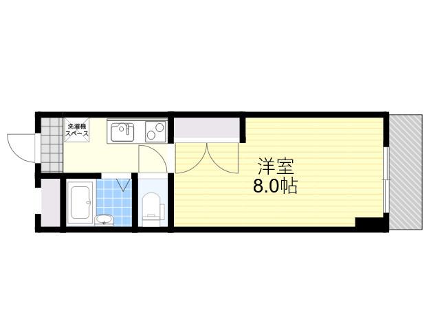 ビューライフ六甲(1K/4階)の間取り写真