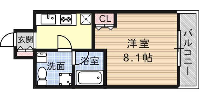 FORYOU神戸・灘(1K/7階)の間取り写真