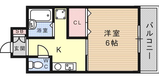 サンセールハヤシ(1K/2階)の間取り写真