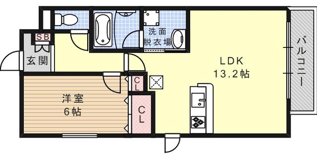 グランディール六甲(1LDK/2階)の間取り写真