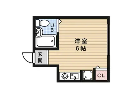 コーポクレドール(ワンルーム/2階)の間取り写真
