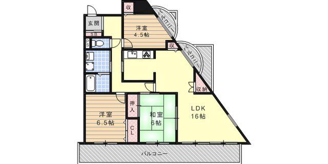シャムロックⅡコート(3LDK/2階)の間取り写真